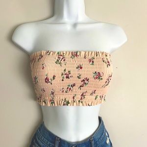 Rose covered tube swim top